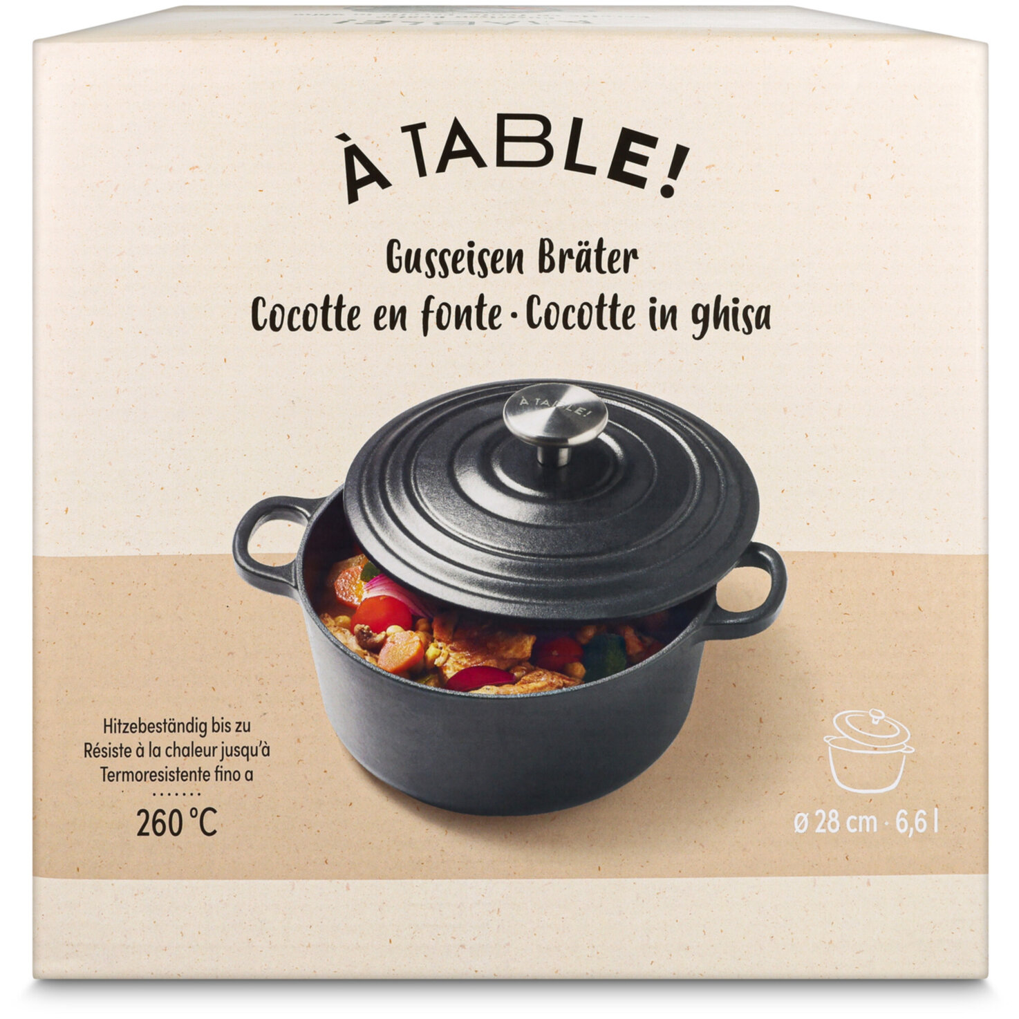 À Table! Gusseisen-Bräter 6.6L 28cm