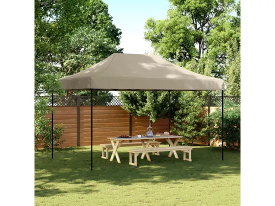Tente de réception pliable escamotable taupe 440x292x315 cm