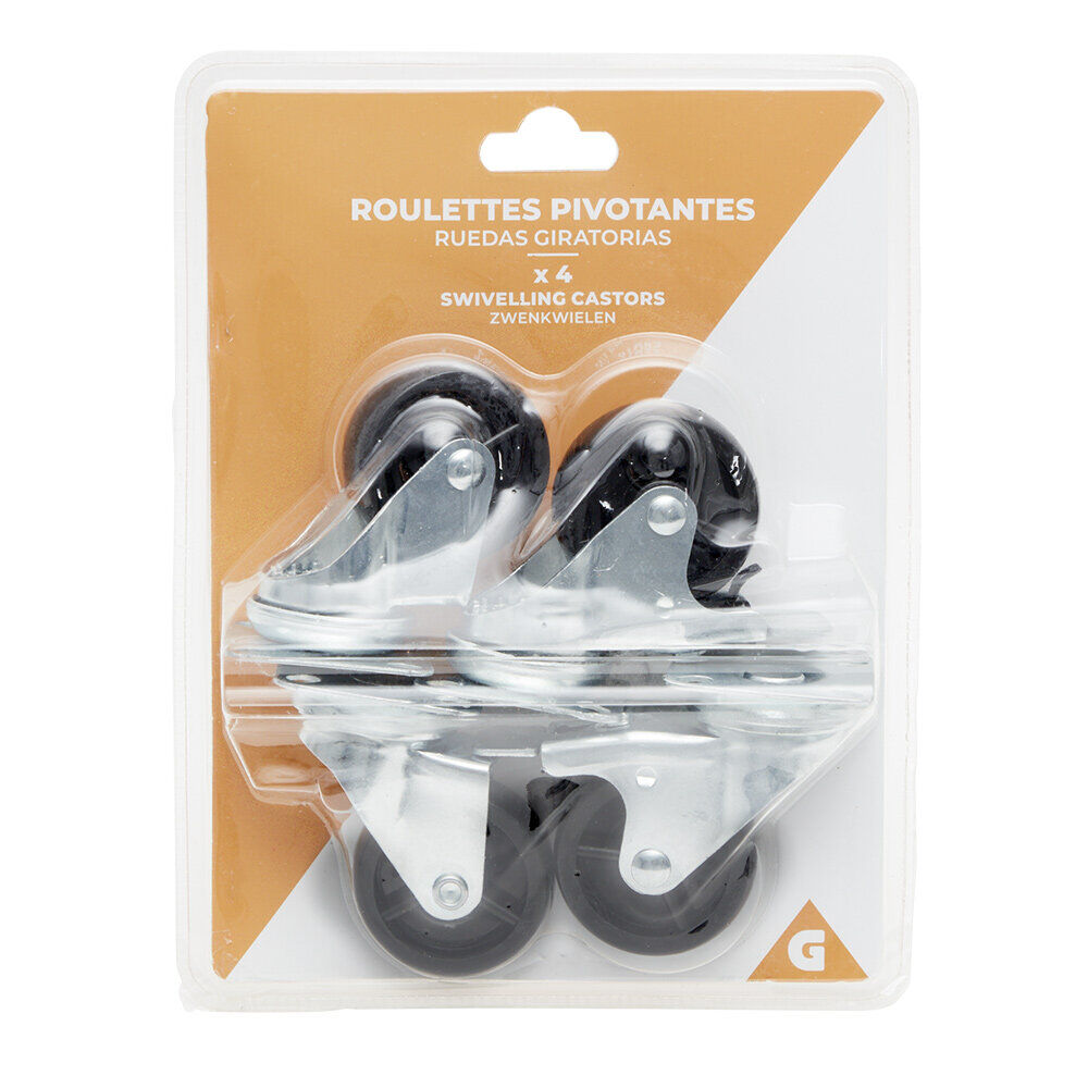 Roulette pivotante à fixer x4