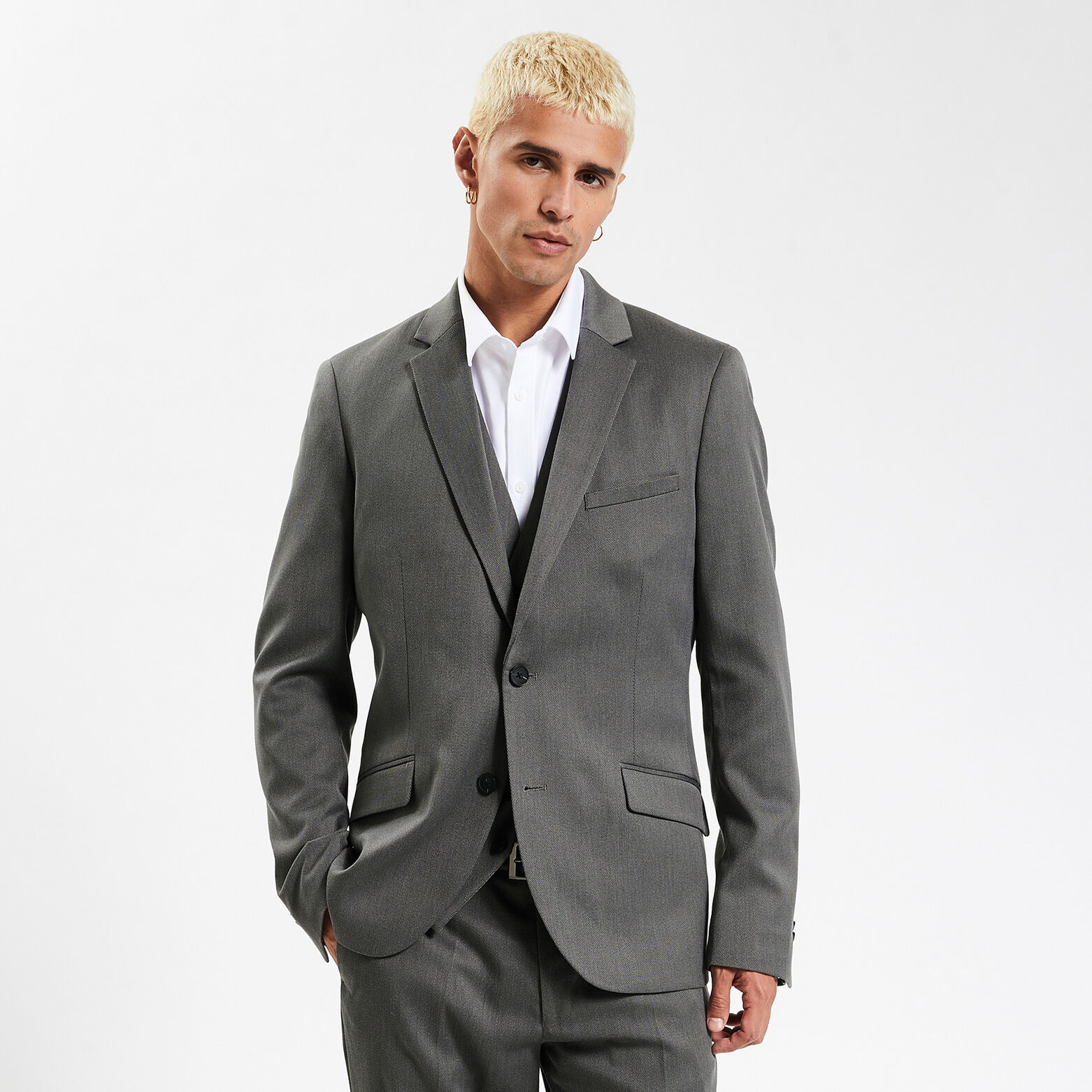 Veste de costume slim Gris foncé