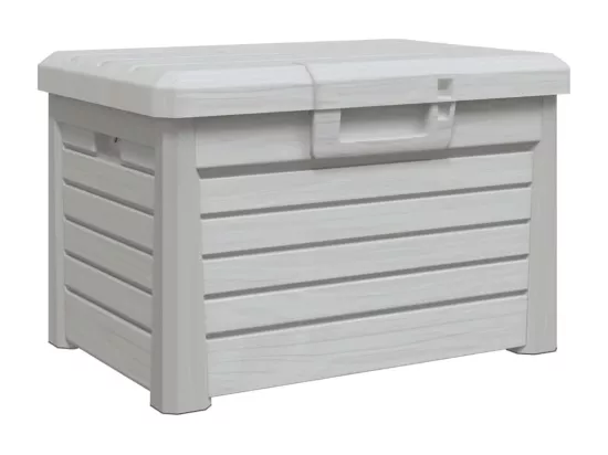 Boîte à coussins d'extérieur gris 73x50,5x46,5 cm polypropylène