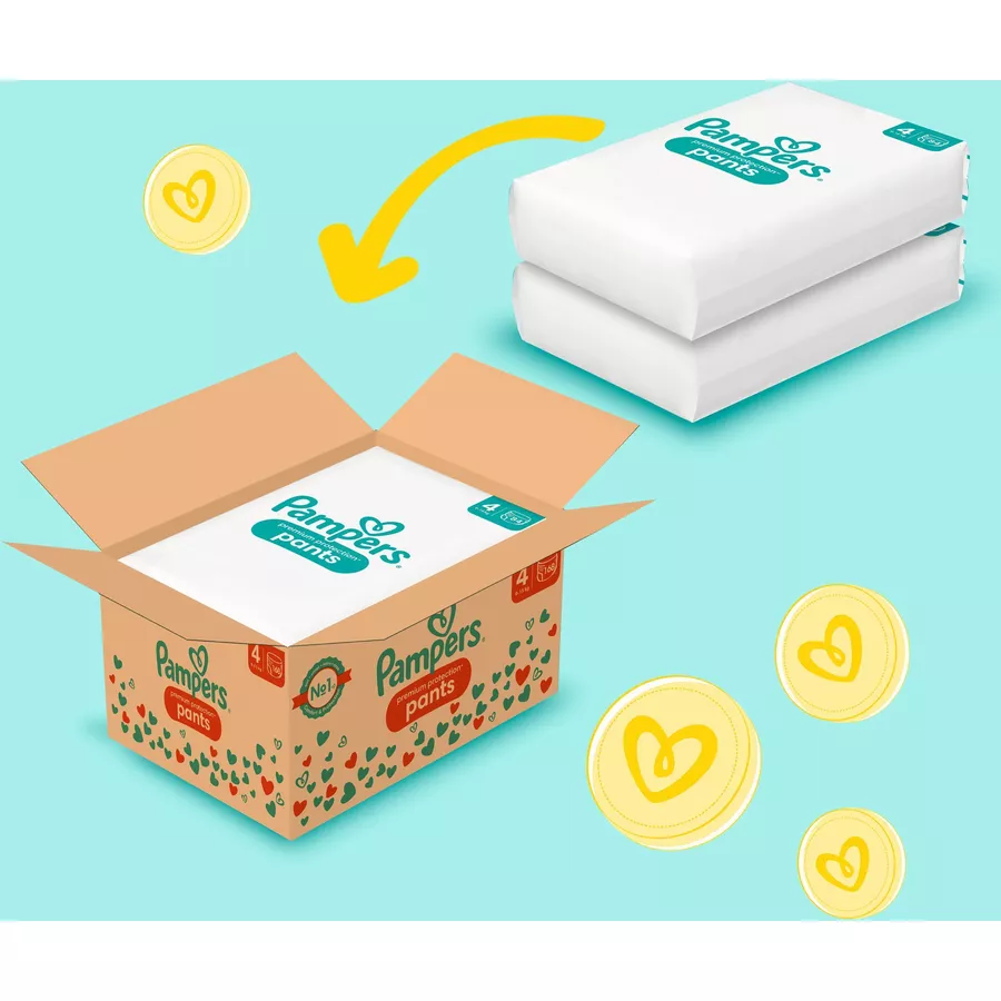 Pampers Premium Protection Pants, Gr. 4, 9-15kg, Monatsbox (1x 168 Windeln)