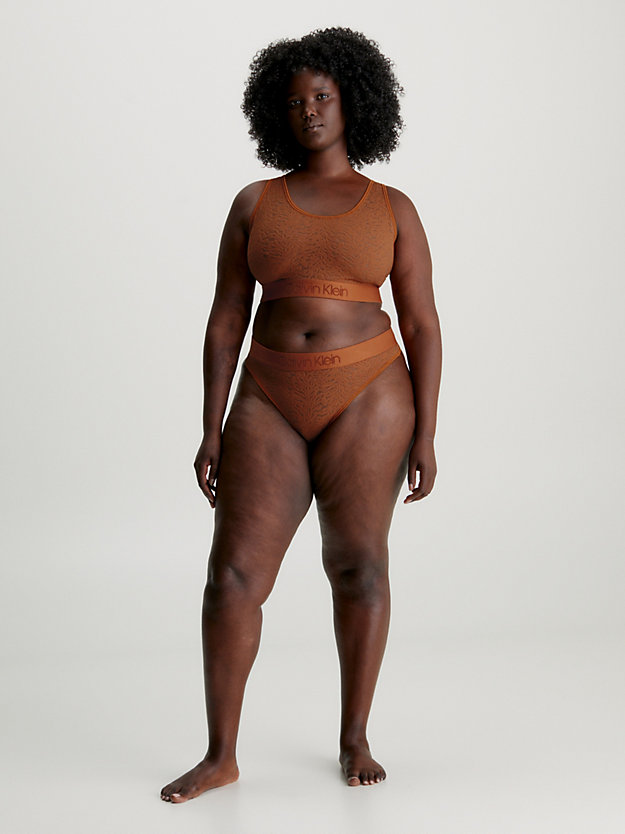 Calcinha fio dental de renda plus size - Intrinsic