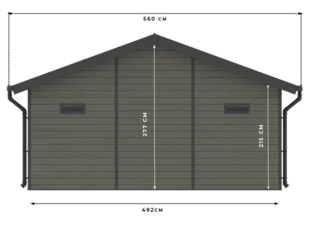 Abri de jardin composite braga - 20m2 gris - epaisseur des madriers : 28mm - cabane atelier / abri velo - menuiseries en aluminium