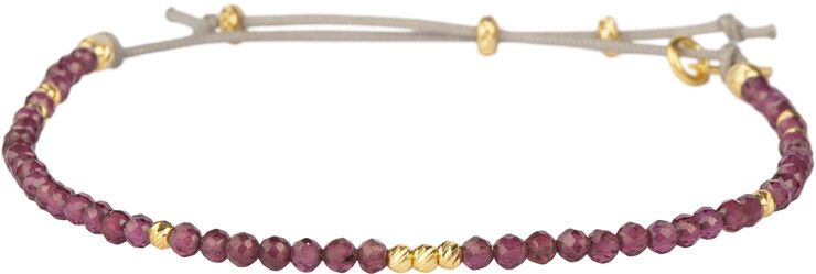 BeChristensen Cirkel Bracelet Red Garnet - Gold Gp