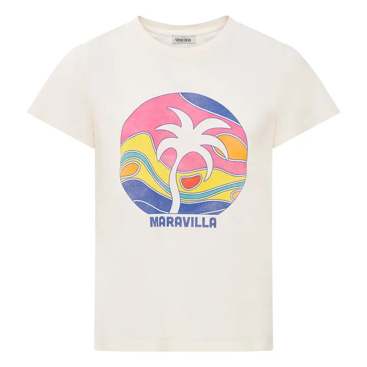 Alma Deia T-shirt Classic Imprimé Maravilla Coton Bio | Ivoire