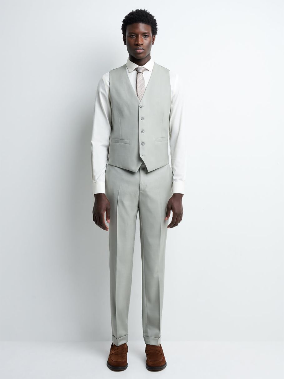 Gilet coordonnable en laine uni