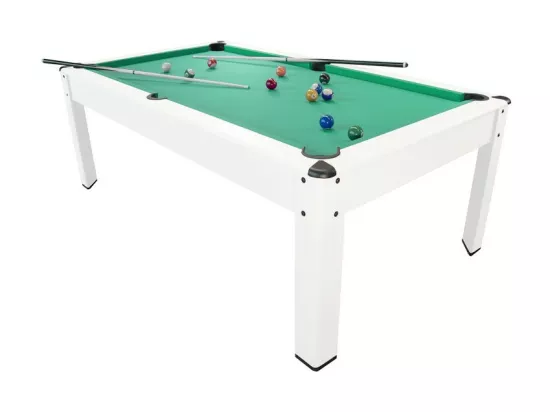 Billard Américain HARMONY 6Ft - 206,5 x 116,5 x 80 cm avec accessoires et plateau dînatoire - Couleur Ivoire