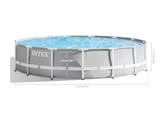 Piscine tubulaire Prism Frame ronde 4,57 x 1,07 m - Intex