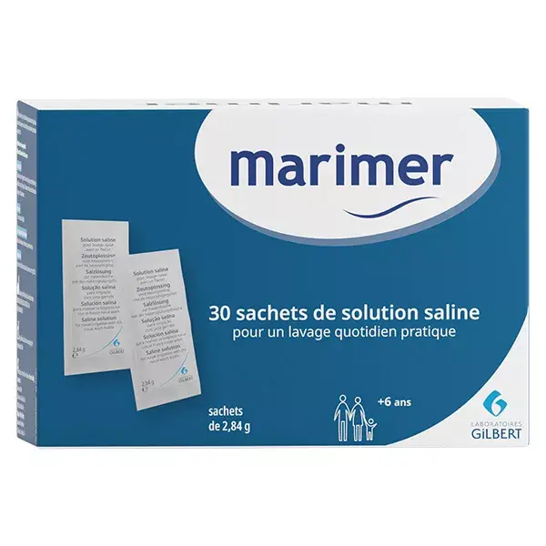 Refis de solução salina Marimer para irrigação nasal, 30 sachês.