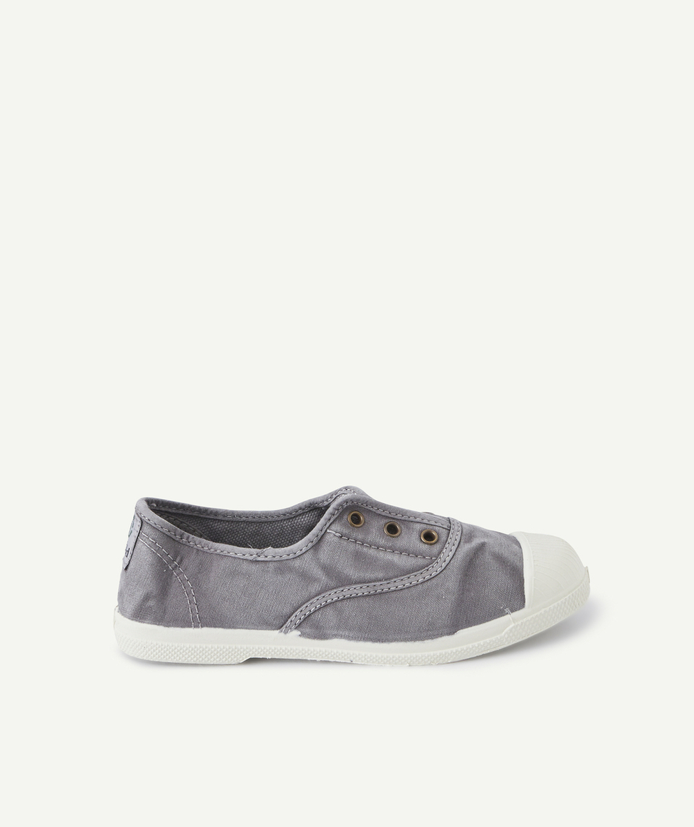 NATURAL WORLDBASKETS BASSES GRISES EN TOILE FILLE