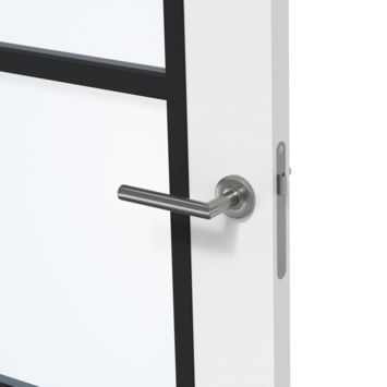 Arne & Bodil binnendeur ABB103 blank glas - wit afgelakt - glaslat diep zwart