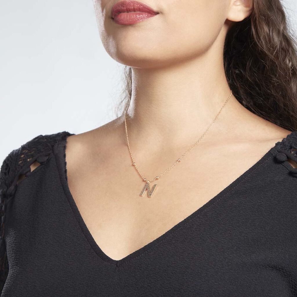 Collier Plaqué Or Jaune Lettra
