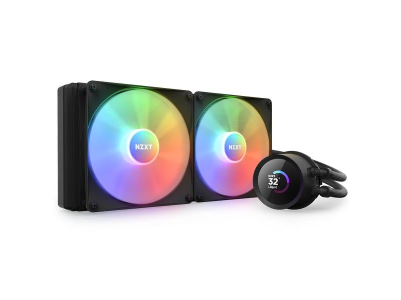 NZXT Wasserkühlung Kraken 280 RGB Schwarz Wasserkühler für Intel und AMD Prozessorsockel mit LCD-Anzeige und RGB-Lüftern