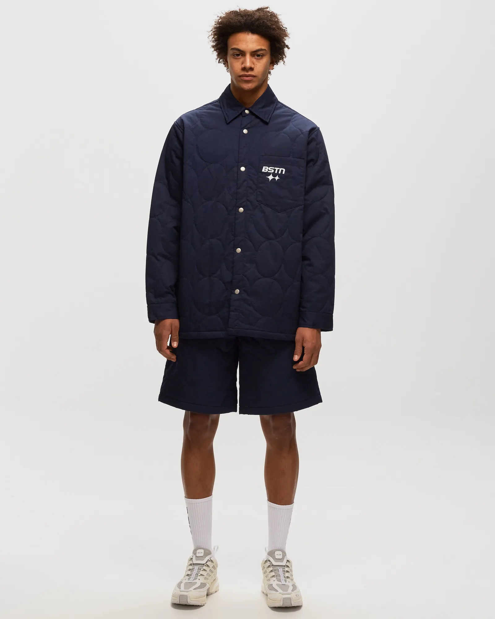 BSTN Brand Logo Pattern Quilted Shorts