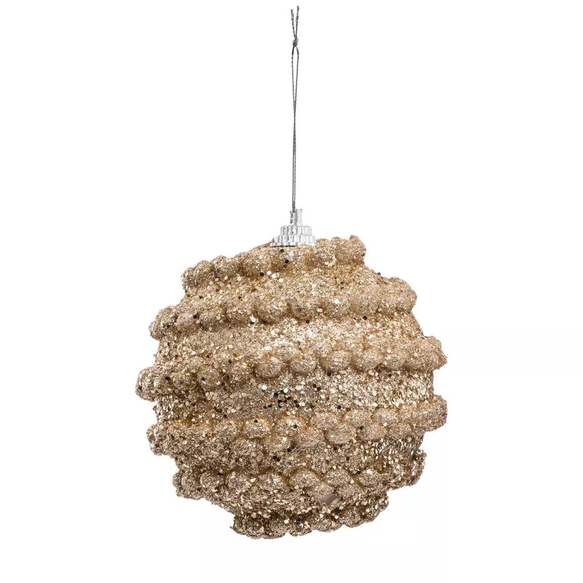 Lot de 4 boules de Noël (D80 mm) Maille Or