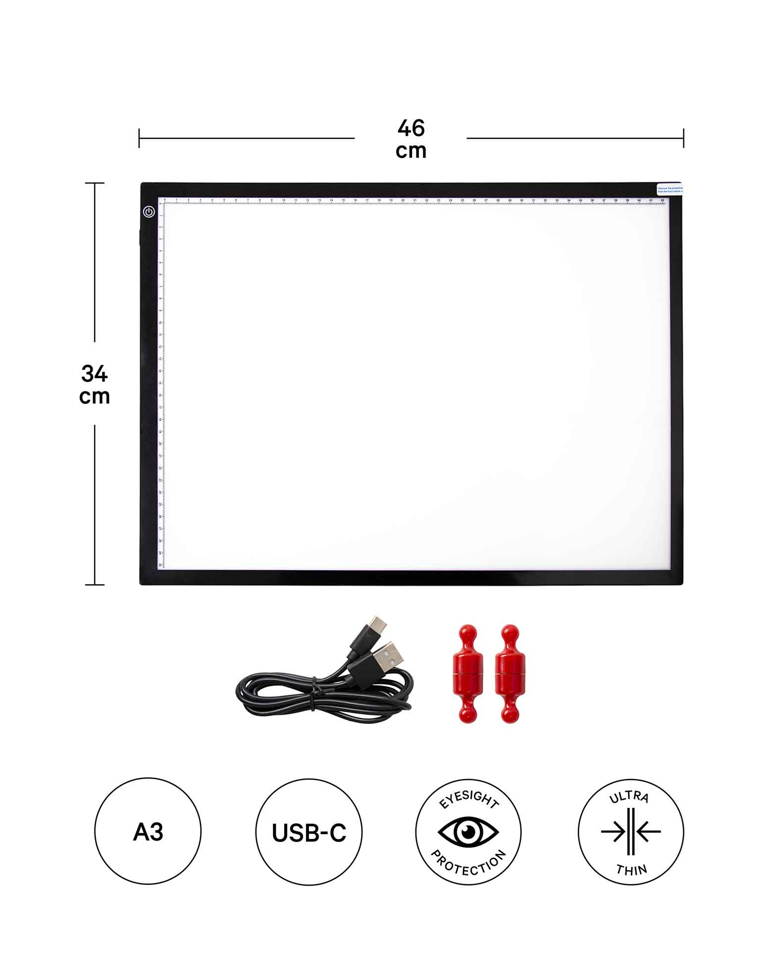Dimmbares LED Zeichenbrett A3 Hochformat Grafiktablet Lichttisch Kopiertisch