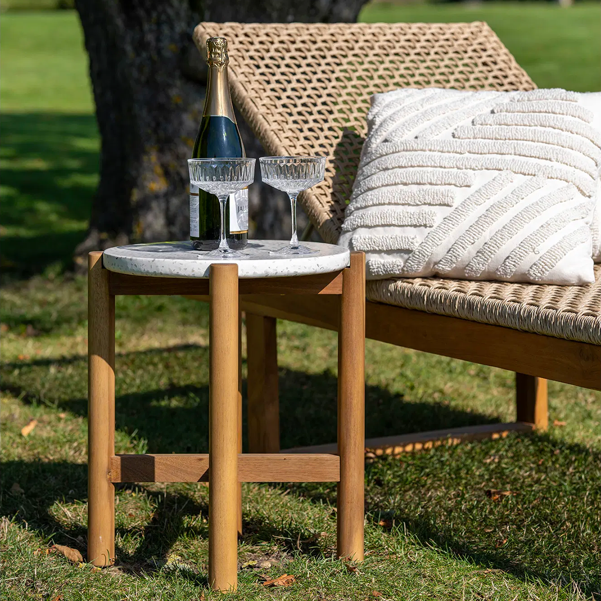 Houten tuin bijzettafel Teresa Naturel