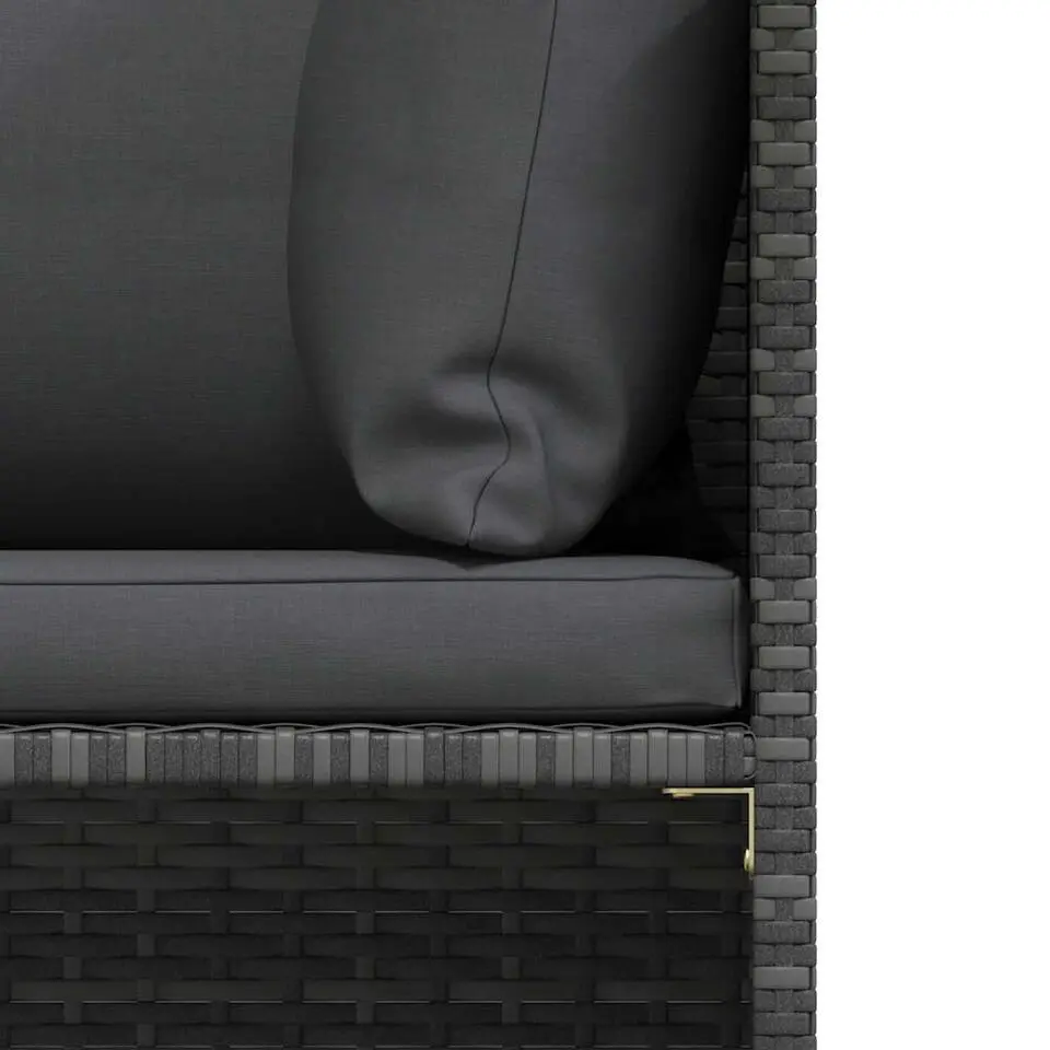 vidaXL - Hoekbank sectioneel - Grijs - Poly rattan - Met kussens