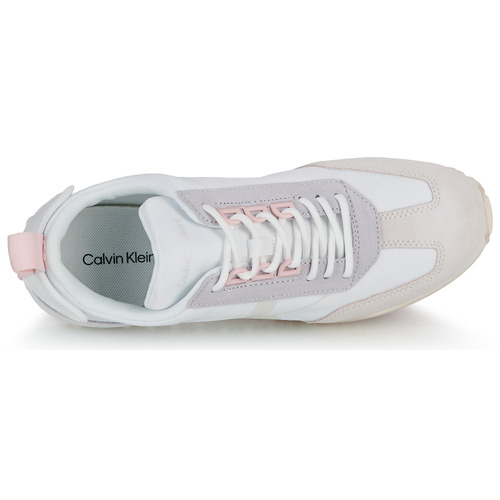 Calvin Klein Jeans - TOOTHY RUNNER LACEUP MIX PEARL - Blanc / Beige