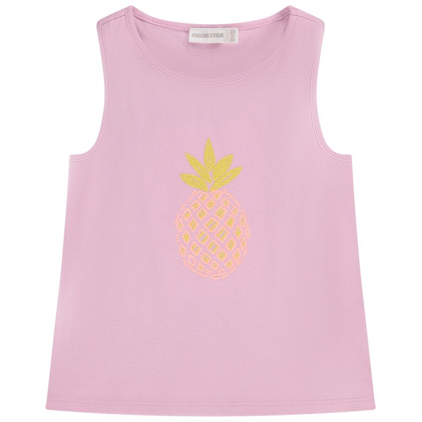 Débardeur en jersey print fantaisie en crochet pour fille - Multicolore