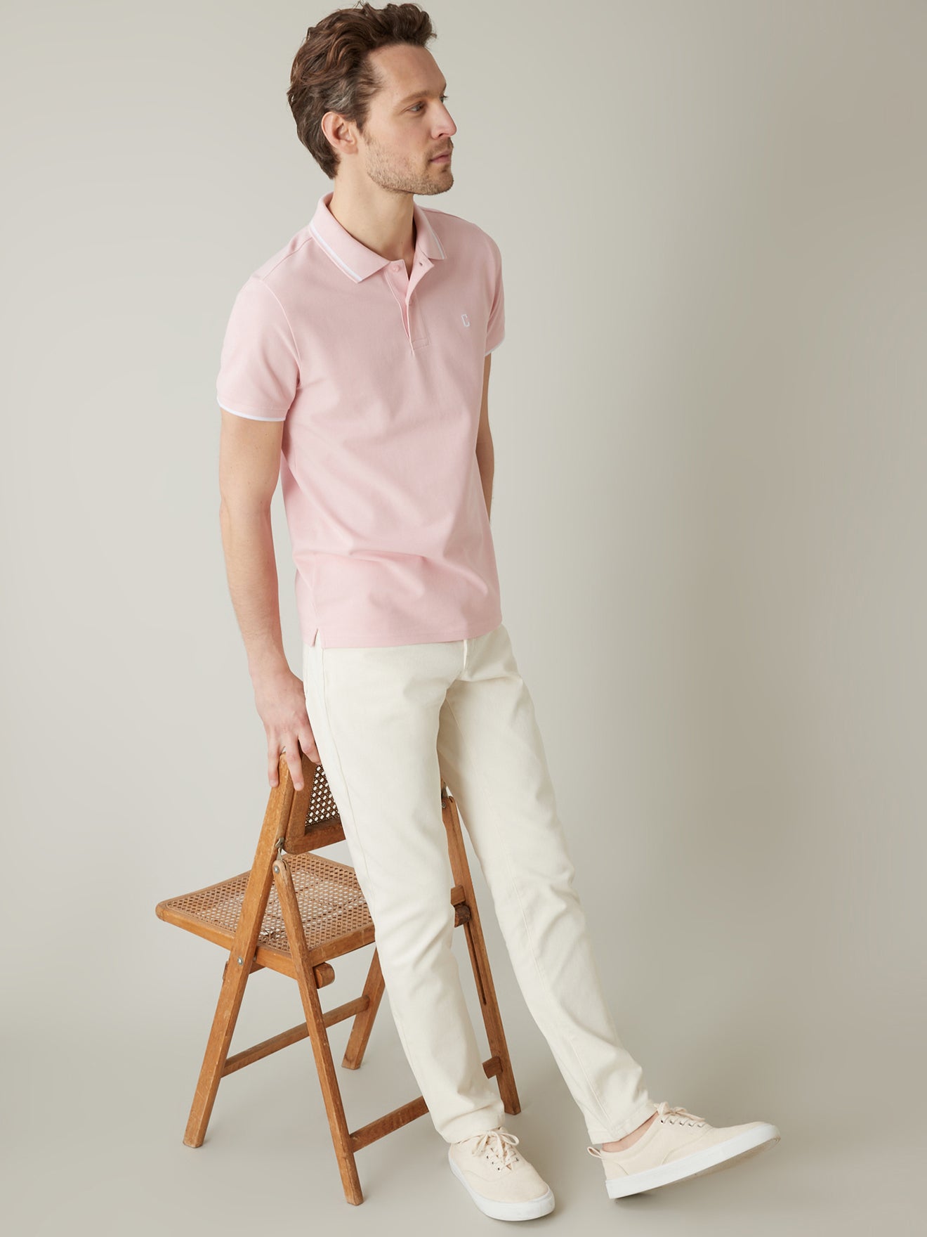 Polo maille piquée bicolore homme - coton bio