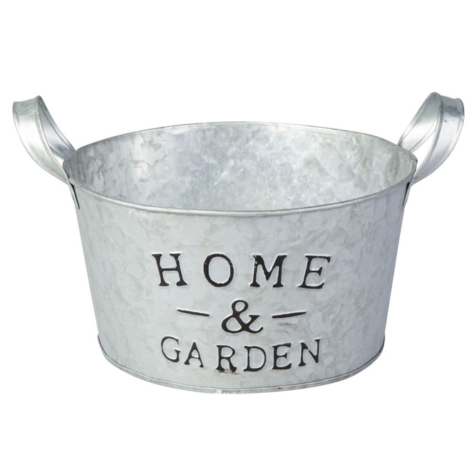 Übertopf - Home & Garden - aus Metall - ca. 20 x 11/ 14,5 x 17 cm