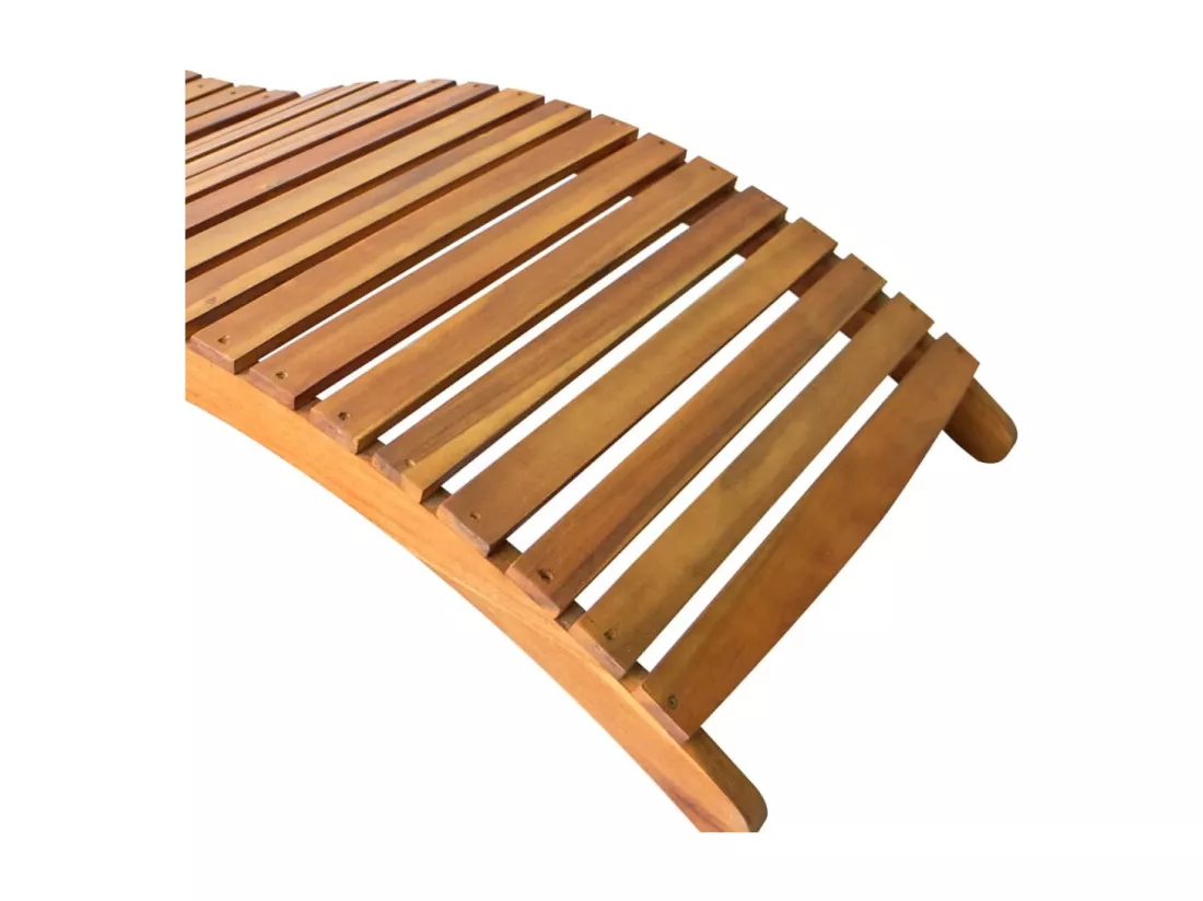 Chaises longues lot de 2 avec coussins Bois d'acacia solide