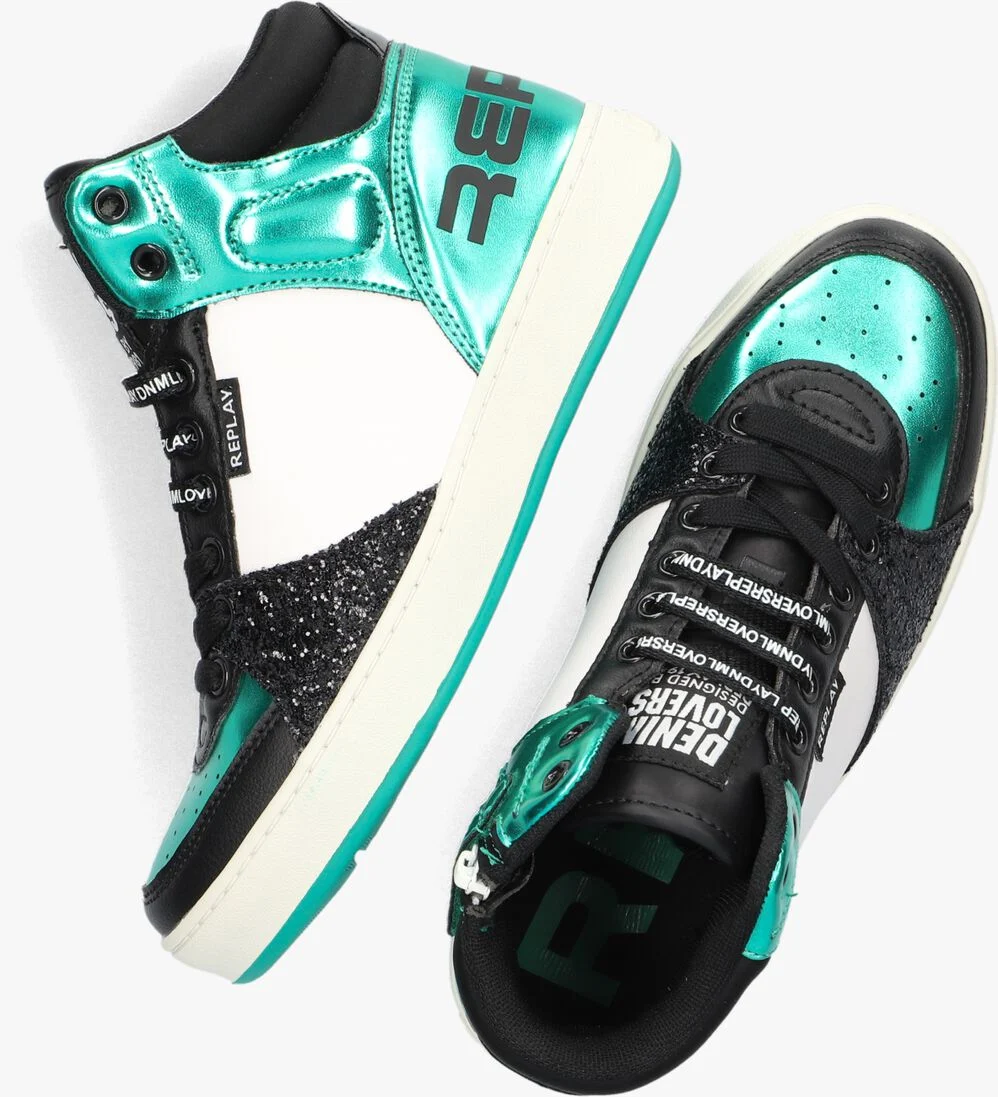 REPLAY groene replay hoge sneaker cobra 7cc