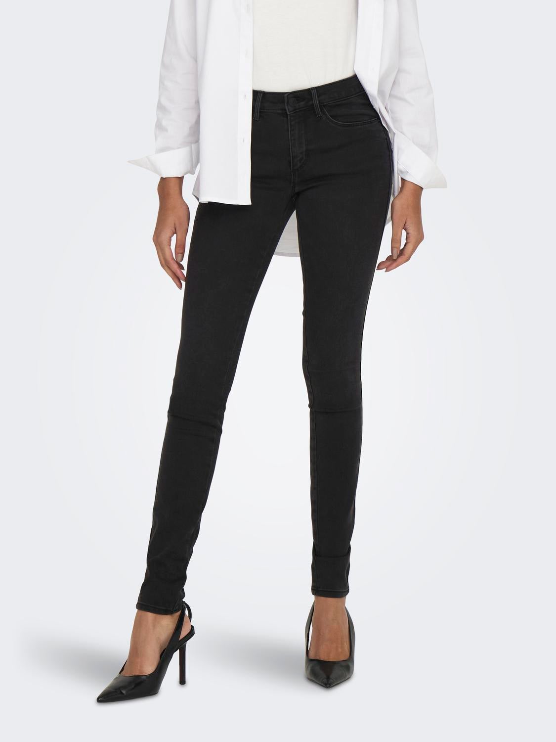 ONLROYAL Mittlere Taille Skinny Fit Jeans Black Denim