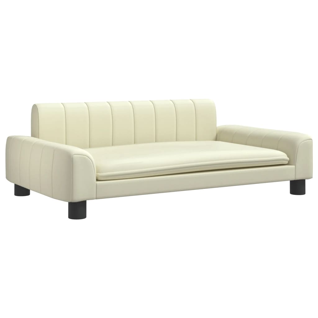 Cama para cães em couro sintético creme vidaXL, 70x45x30 cm