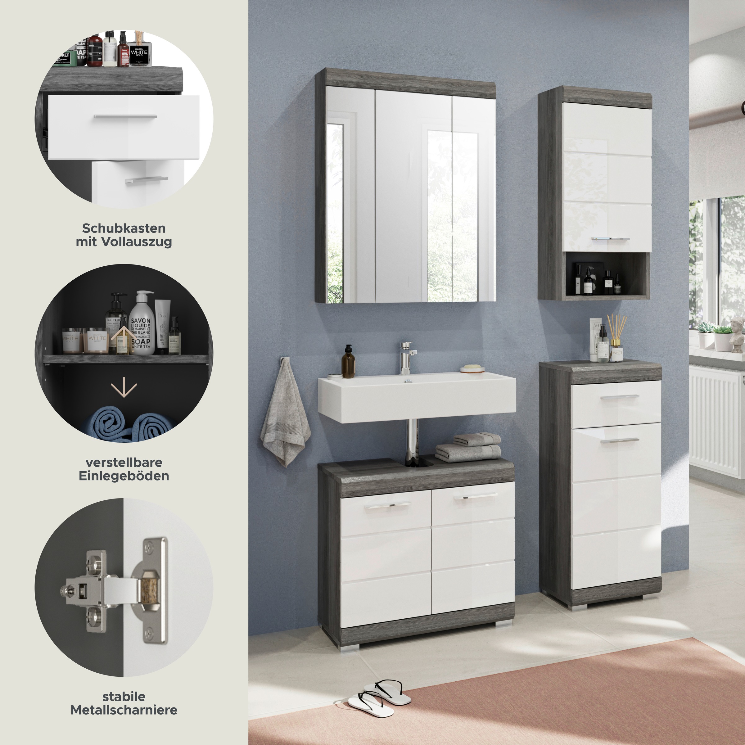 INOSIGN Badmöbel-Set »Siena, 4 teilig, bestehend aus:« Set, TOPSELLER!, 4 Stk. tlg.