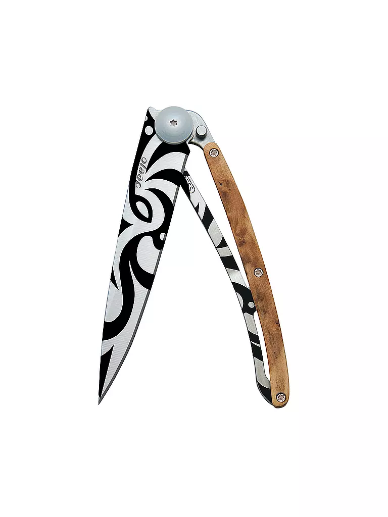 DEEJO Taschenmesser Wacholderholz Titan TRIBAL 37G silber
