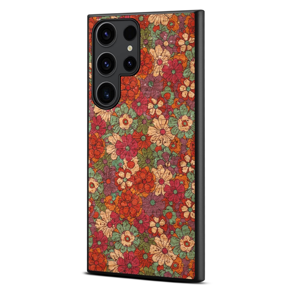 Samsung Galaxy S24 Ultra Hybrid Leder Hardcase Hülle im Vintage Mandala Look - Style 1