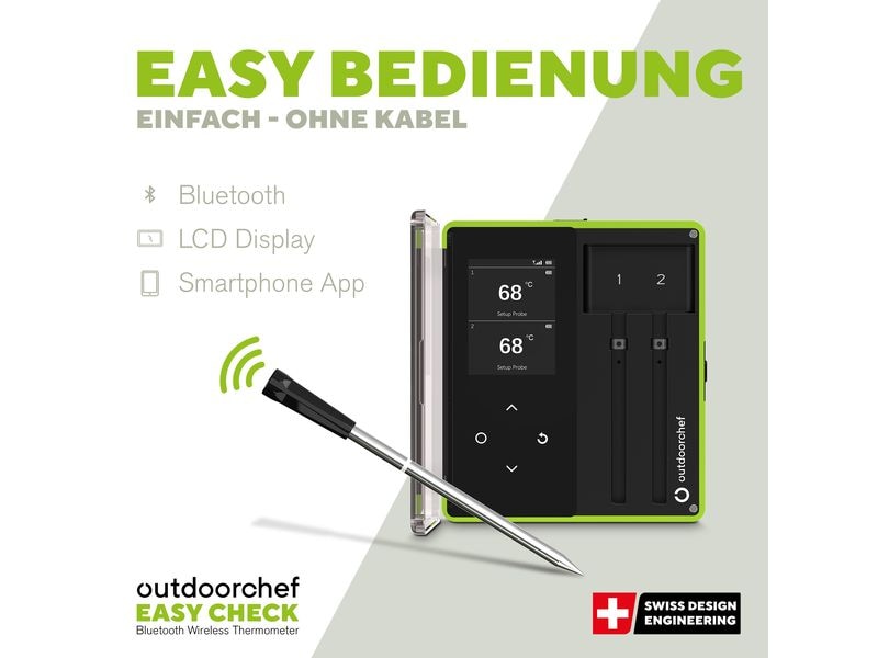 Outdoorchef Kerntemperaturmesser Easy Check Dual Wireless Bluetooth Grillthermometer