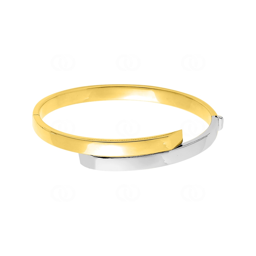 Armreif oval 750/18 K Gelb-/Weissgold 6mm