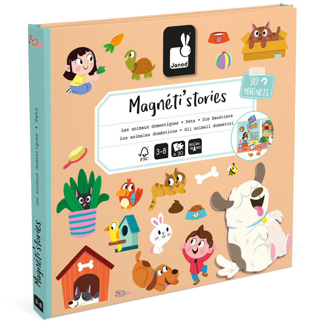Janod magneetboek magnéti'stories - huisdieren