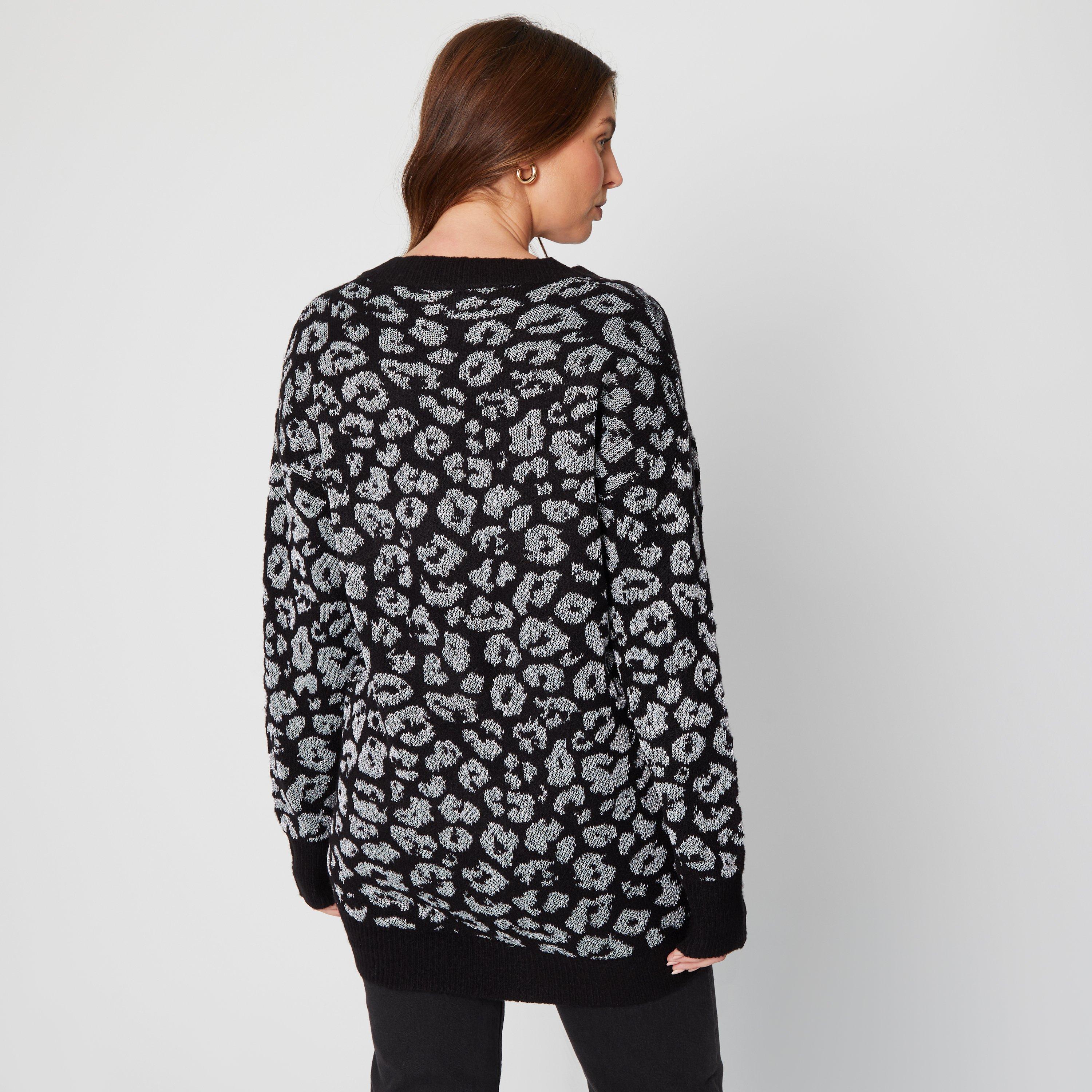 Be You Ladies Brushed Animal Print Jumper