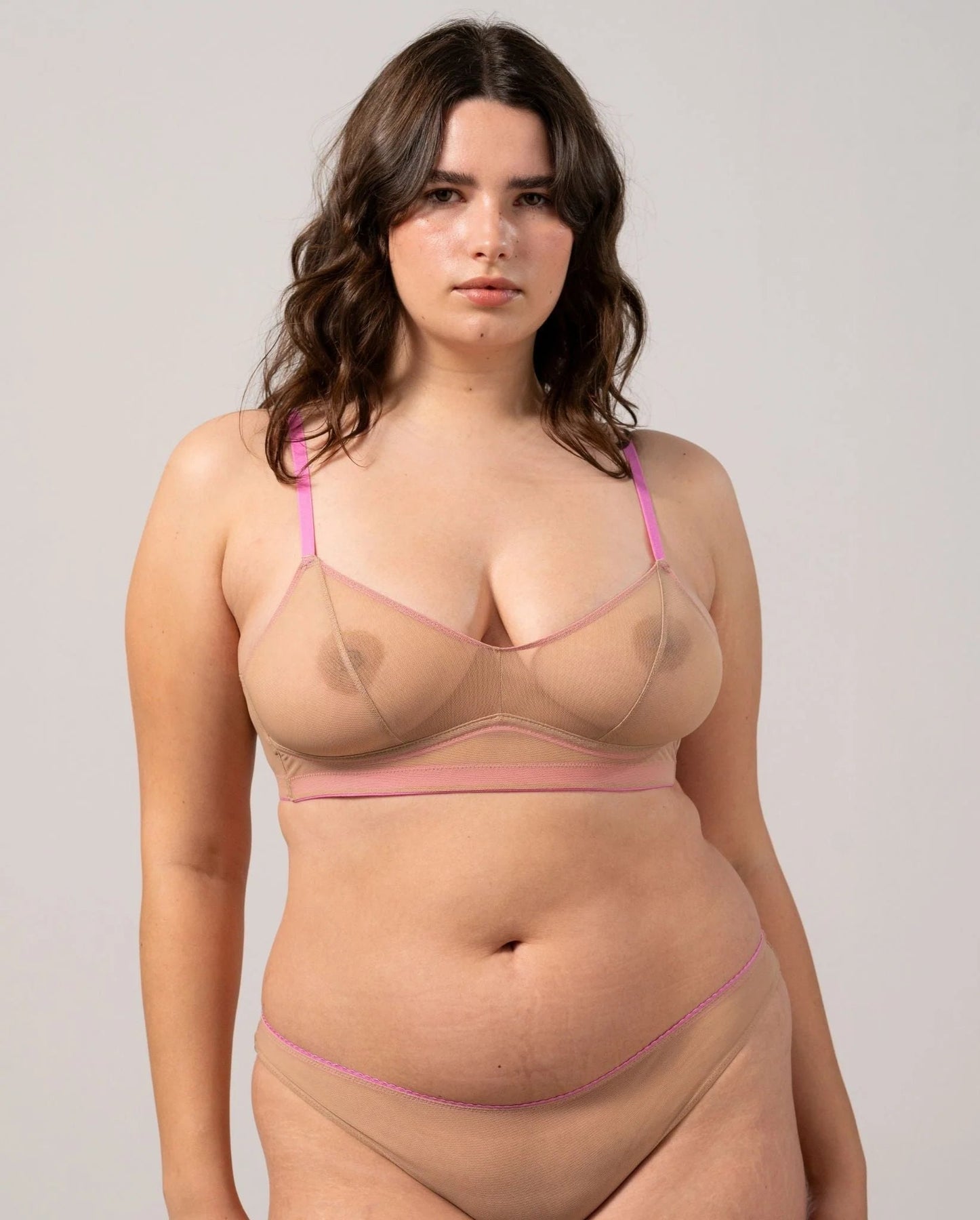Understatement Underwear Mesh Balconette candy pink
