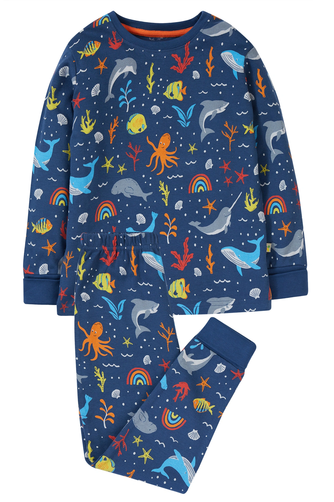 Schlafanzug RAINBOW SEA lang in navy