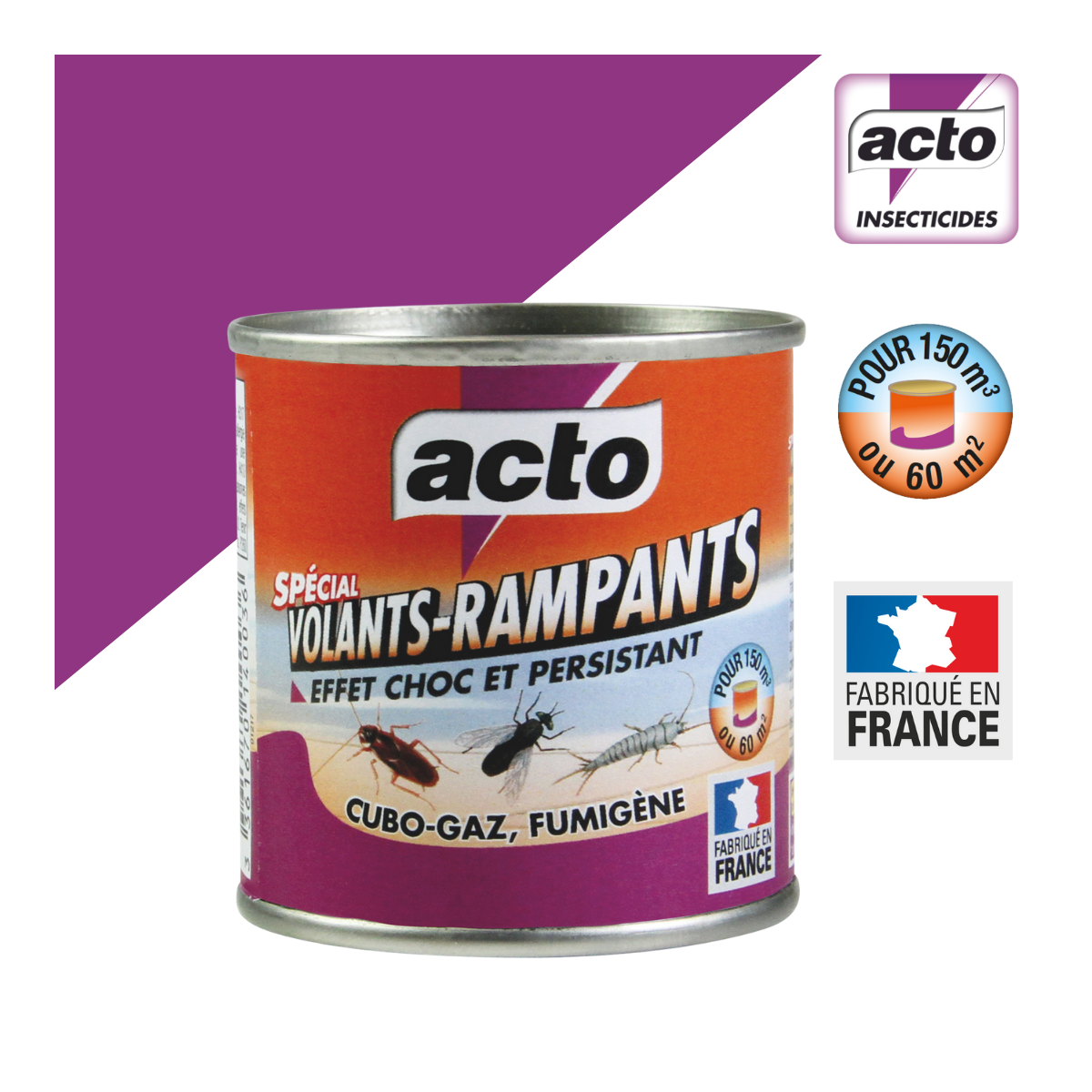 Acto cubo gaz - fumigène insecticide polyvalent | fabriqué en france