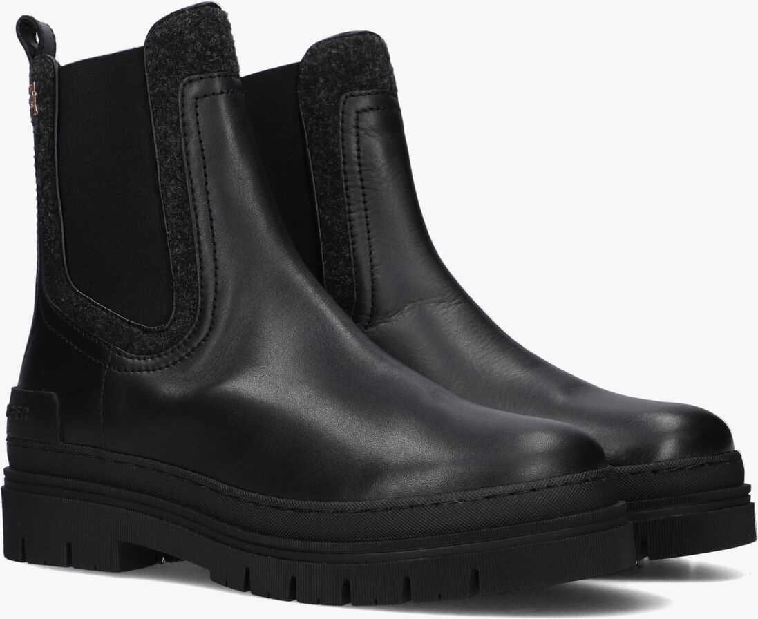 TOMMY HILFIGER zwarte tommy hilfiger chelsea boots feminini felt chelsea bootie