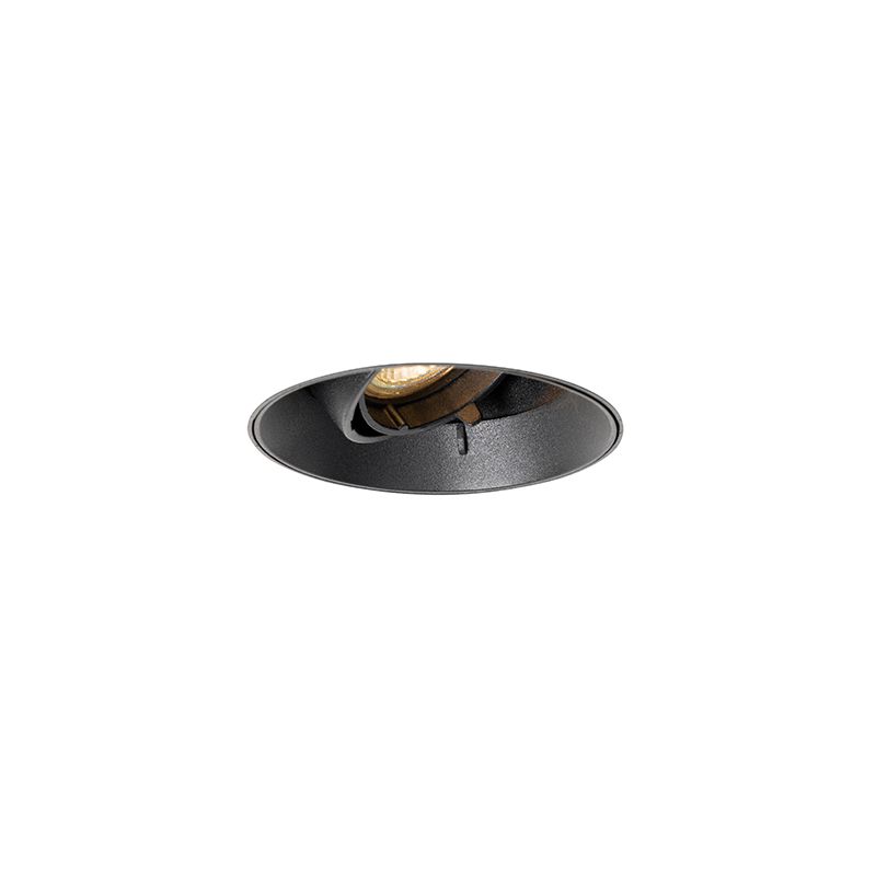 Moderne inbouwspot zwart GU10 rond trimless - Oneon