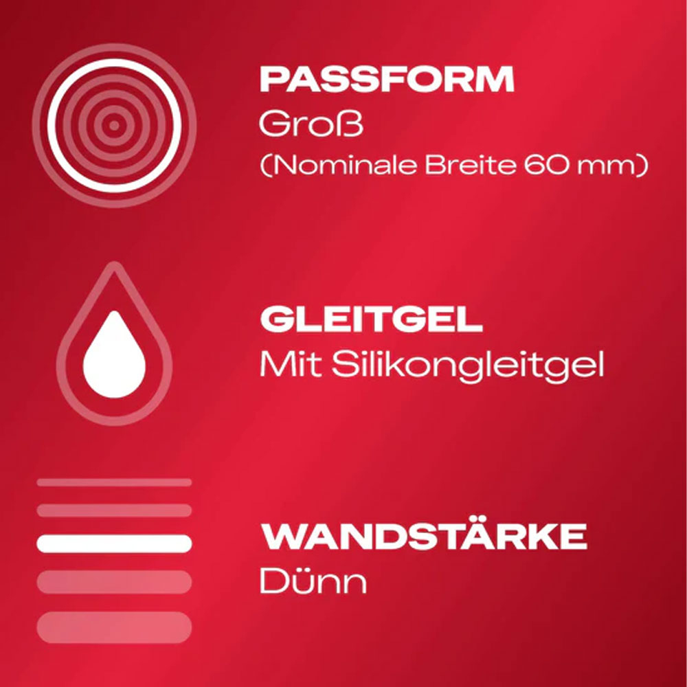 (10er Set) Gefühlsecht Kondome Latex Präservative Grosse Passform (3245521) - XXL