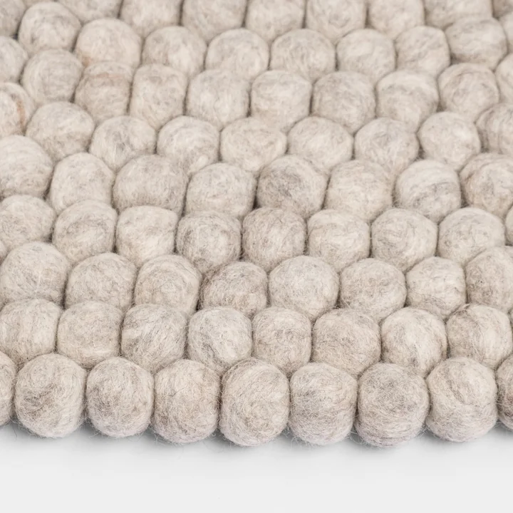 myfelt - Béla Filzkugelteppich, Ø 90 cm, beige