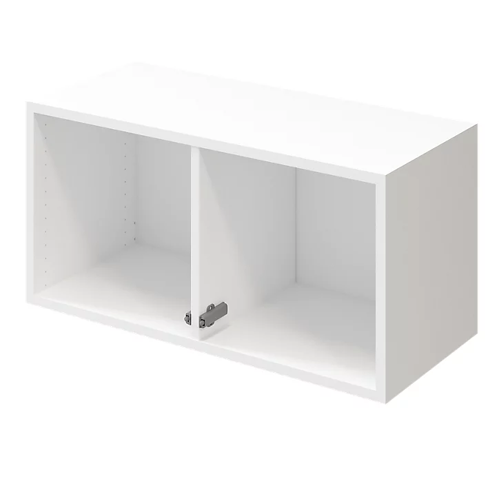 Meuble mural portes battantes vitrées blanches GoodHome Atomia H. 37,5 x L. 75 x P. 37 cm