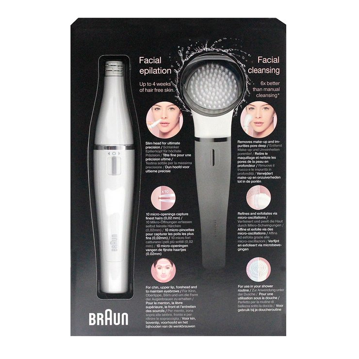 Mini épilateur et brosse nettoyante pour le visage