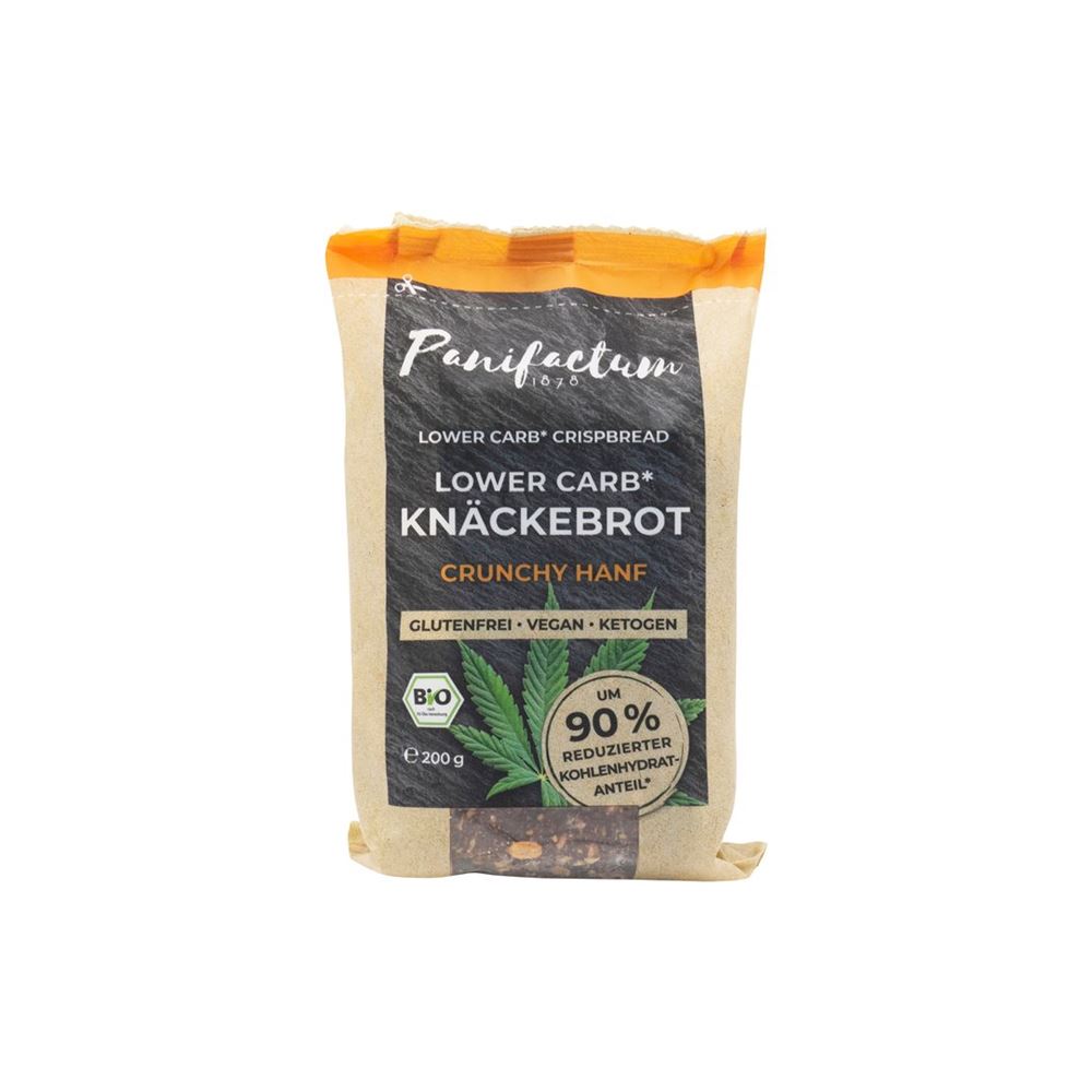 PANIFACTUM Lowcarb Knäckebrot Crunchy Hanf Bio glutenfrei 200 g