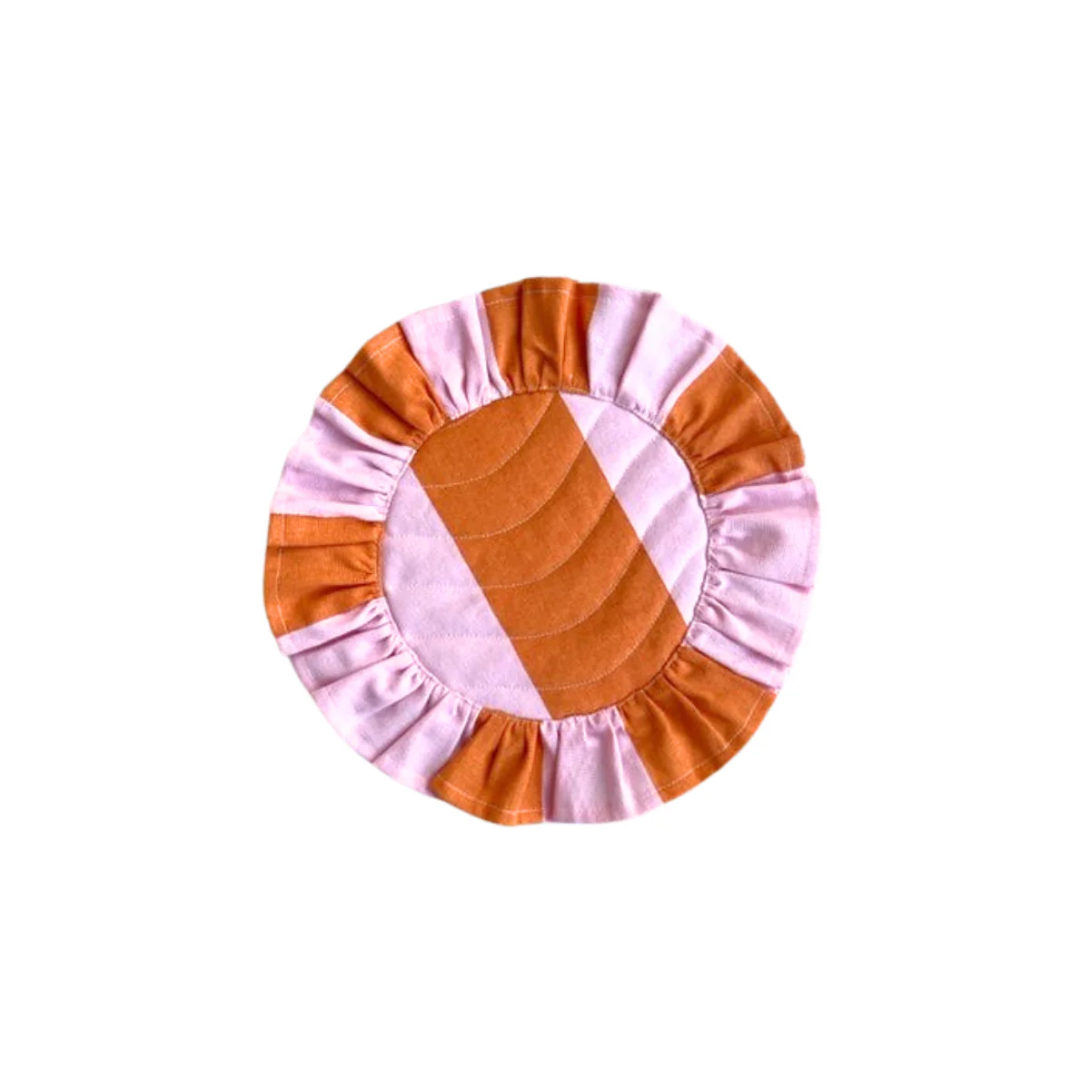 Jou Quilts  Serviet til brødkurv, rosa/cognac - Ø30 cm.