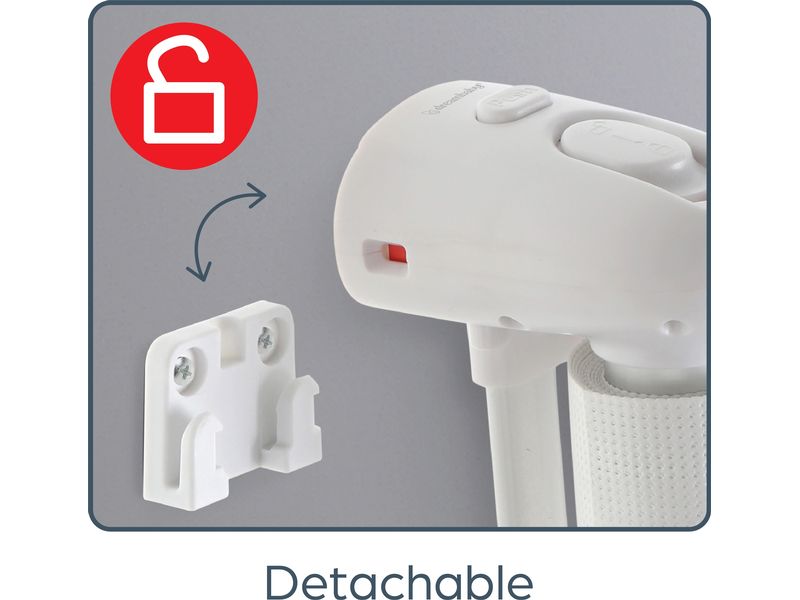 DREAMBABY Türschutzgitter Glide n Hide 60 cm - 140 cm Weiss Einziehbares Türschutzgitter zum Anschrauben